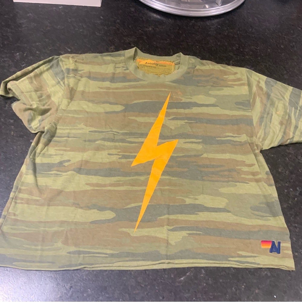 Aviator Nation Bolt T-shirt Large Camo MEDIUM